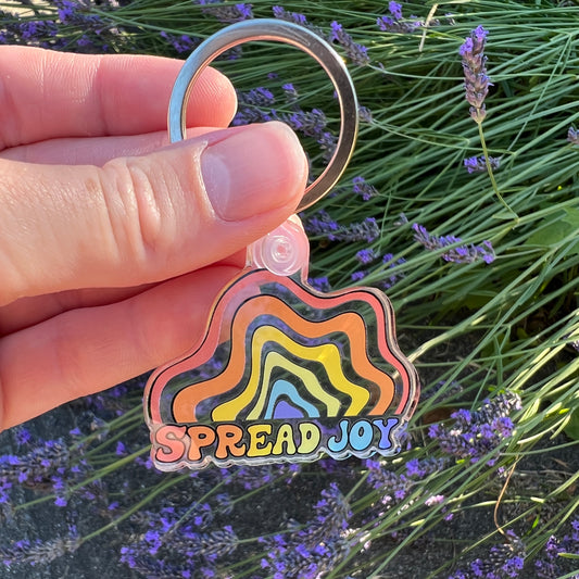 spread joy rainbow keychain