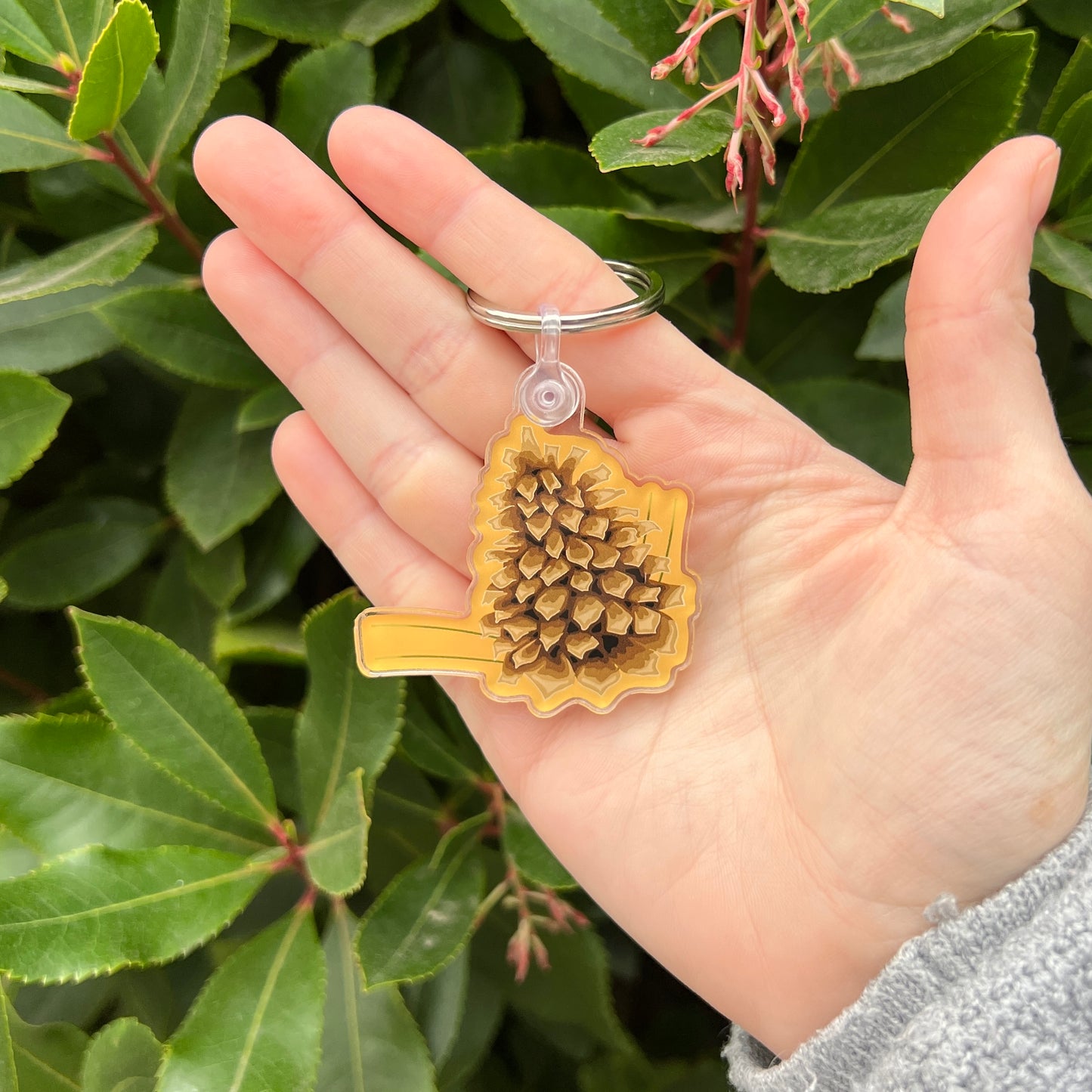 pinecone keychain